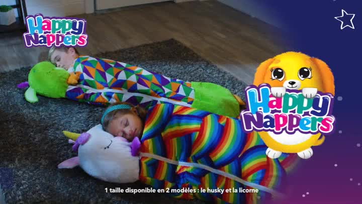 Peluche Happy Nappers licorne violet château oreiller animal en peluche 14