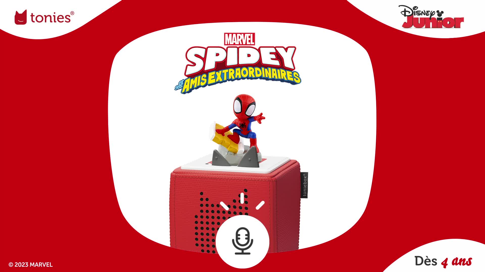 Tonies Marvel Toniebox Audio Player Bundle with Spidey and Friends, Red:  Weight: 3 lbs