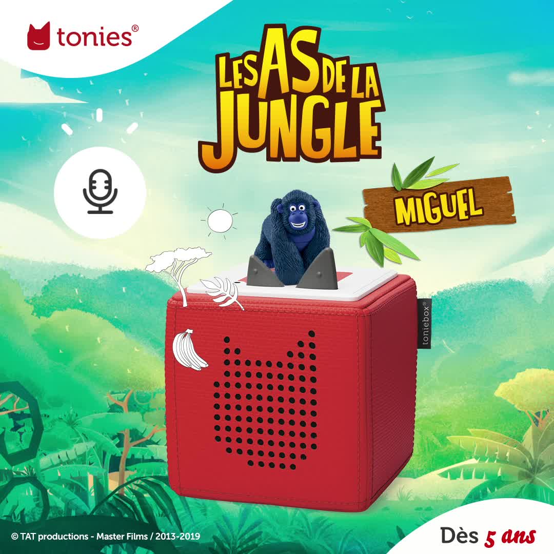 Tonies Figurine Les As De La Jungle – Miguel – Histoire + Chansons Pour Toniebox (Boîte Vendue Séparément)