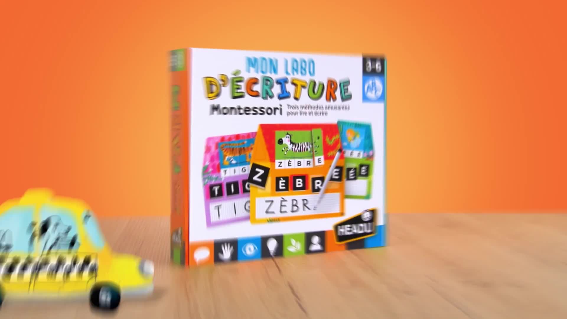 Laboratoire d'écriture Montessori Headu jeu éducatif italien multicolore enfant IT23578