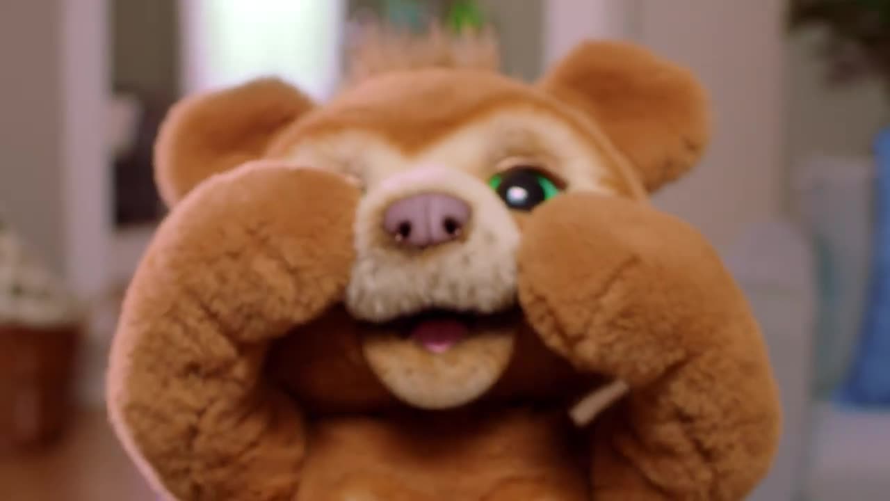 👿 Peluche Doudou Interactive Cubby L'ours Curieux Ourson Très Doux Fur  Real