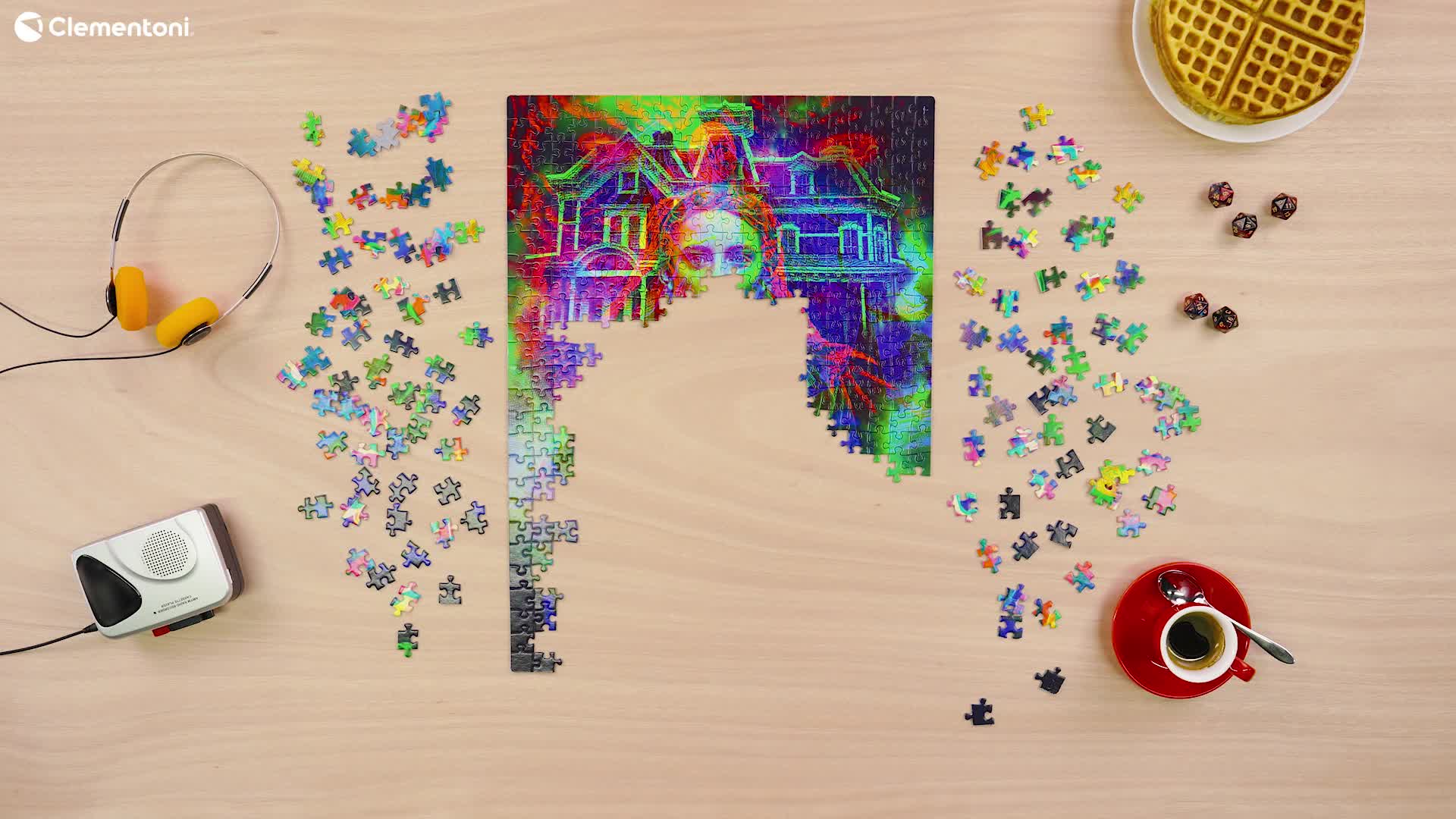 Clementoni Stranger Things Metamorphic Art avec lumière LED : puzzle de 520 pièces, scène changeante de couleur avec onze vs demogorgon Clementoni Stranger Things Metamorphic Art avec lumière LED : puzzle de 520 pièces, scène changeante de couleur avec onze vs demogorgon