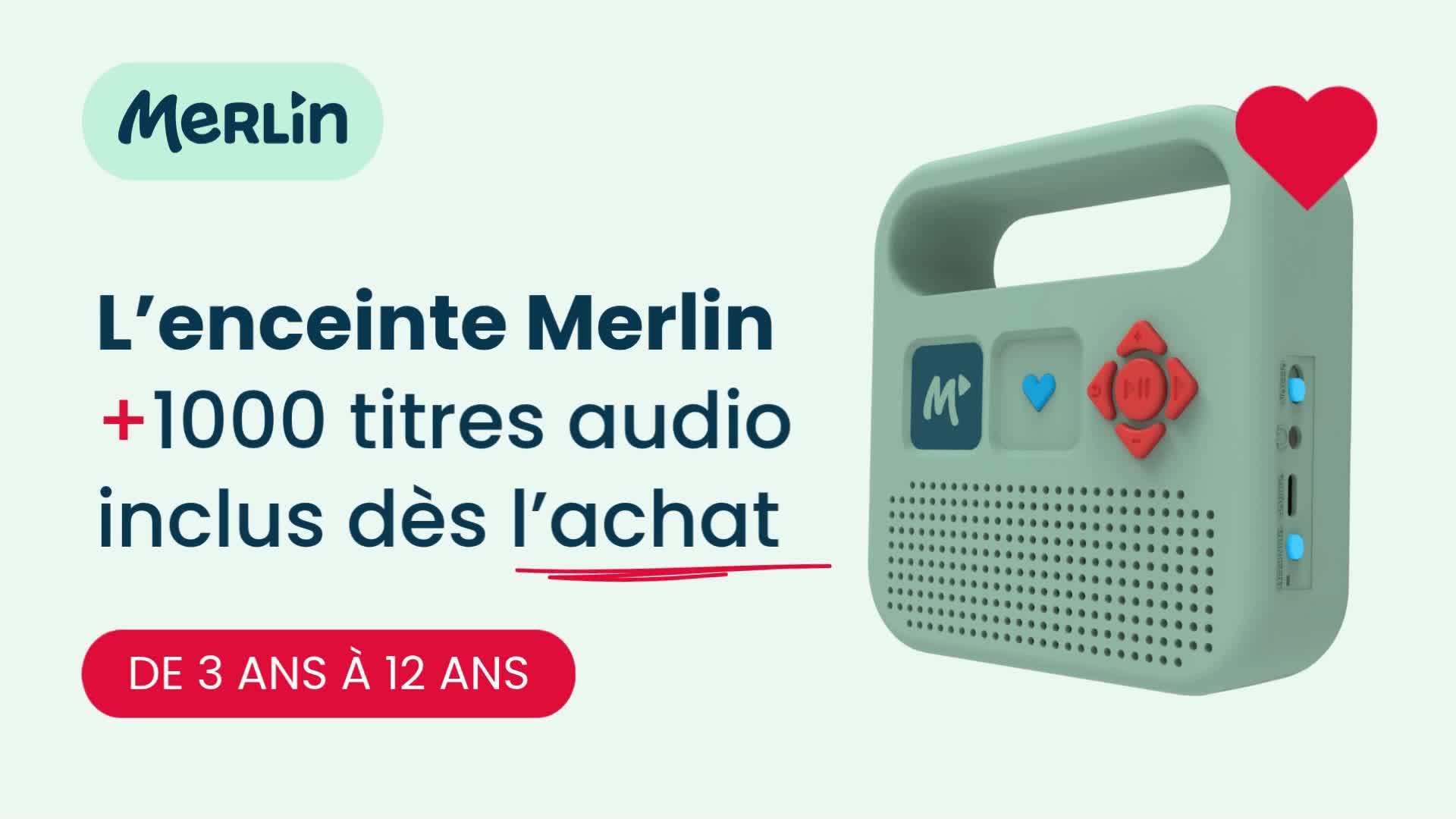 Prime Boîte à Histoires Merlin - 1000 titres inclus, sans abonnement, à