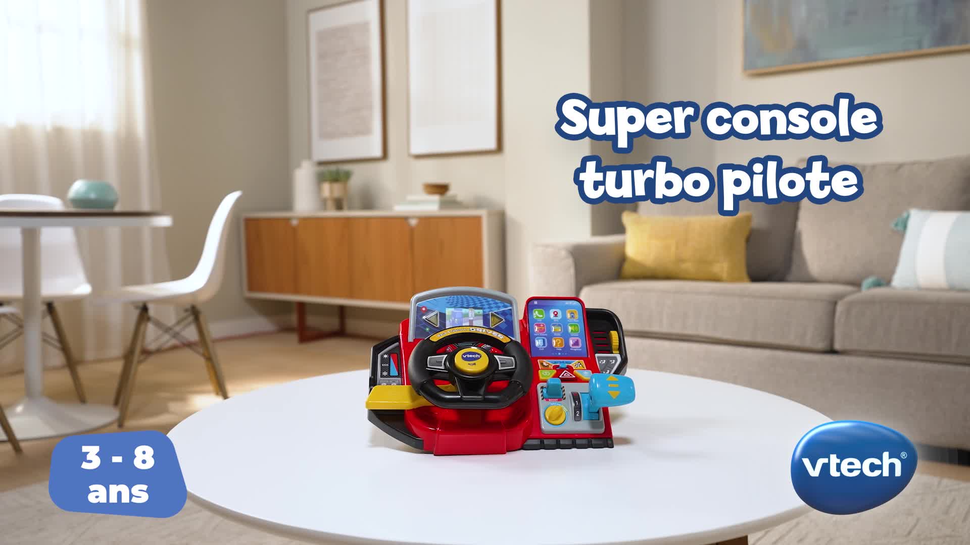 Simulateur de conduite pour enfant - VTECH Super Console Turbo Pilote -  Écran couleur et 20 jeux inclus