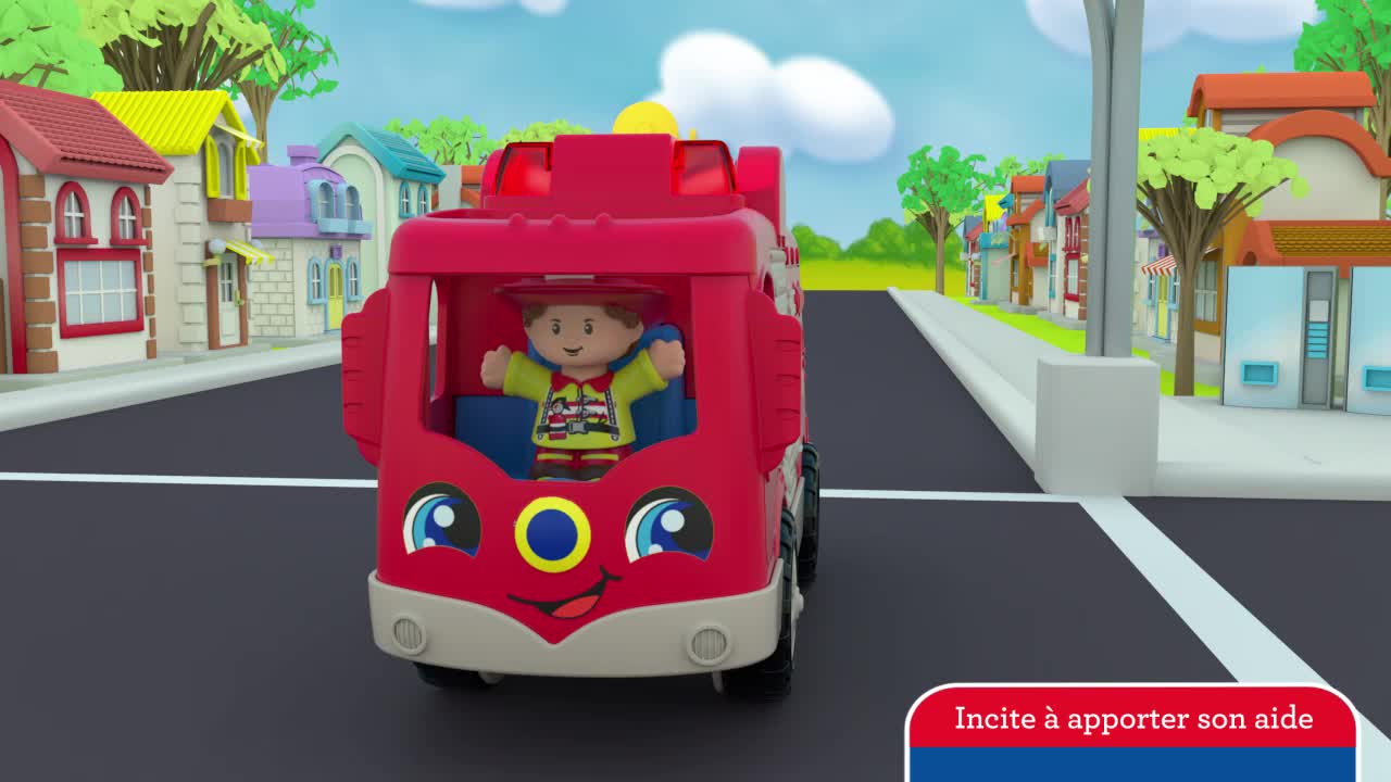 Le camion de pompiers Little People Fisher Price : King Jouet, Jeux d'éveil  Fisher Price