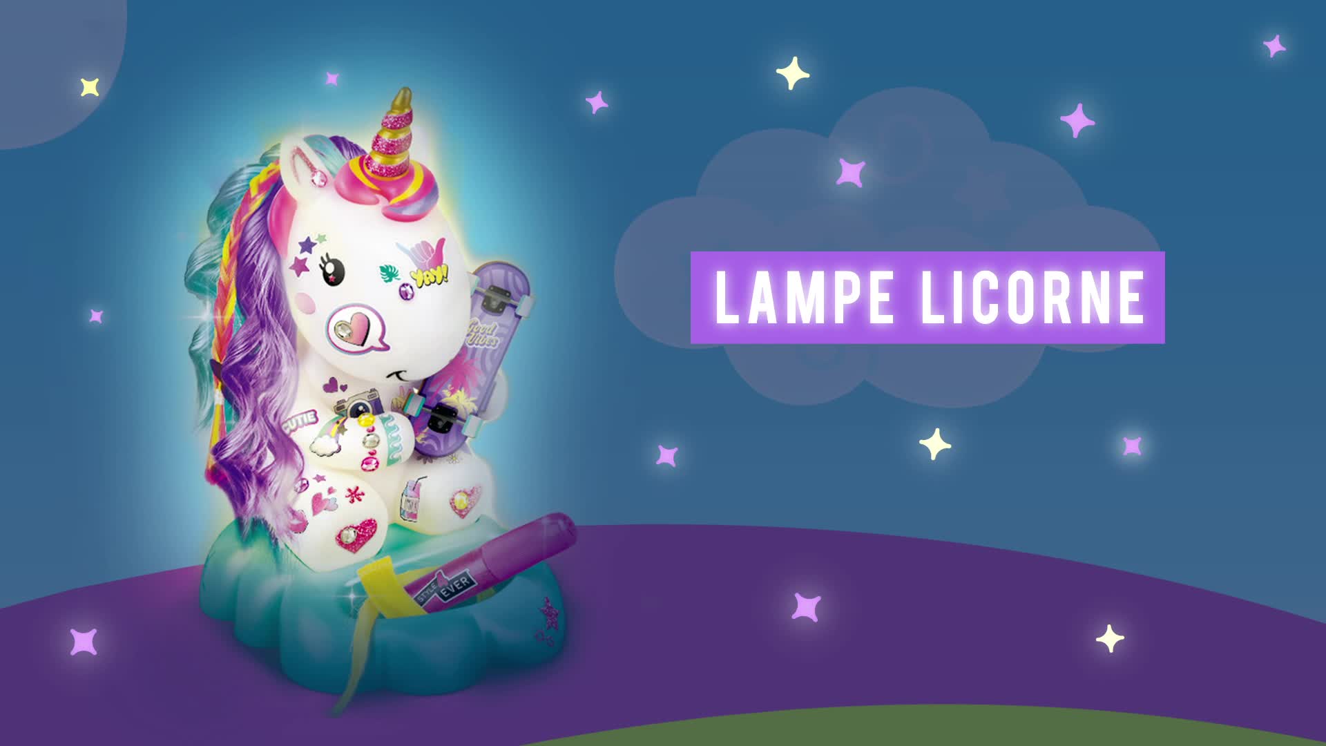 Lampe Licorne à décorer STYLE FOR EVER : le jeu à Prix Carrefour