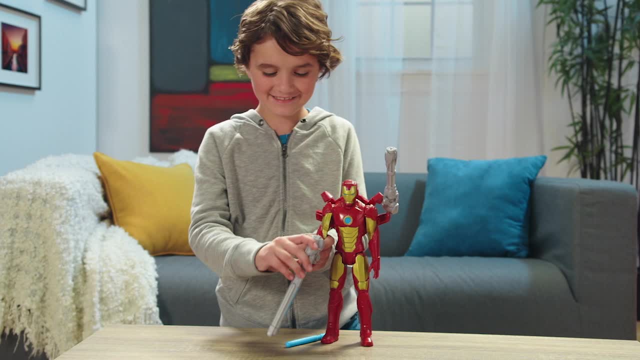 Iron Man Action Figure 30 Cm Con Compatibilità Titan Hero Blast Gear - Avengers Marvel