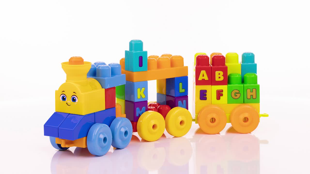 Jeu De Construction MEGA Bloks - Le Train De L'Alphabet - 50 Pièces - Pour Enfants à Partir De 1 An - Neuf