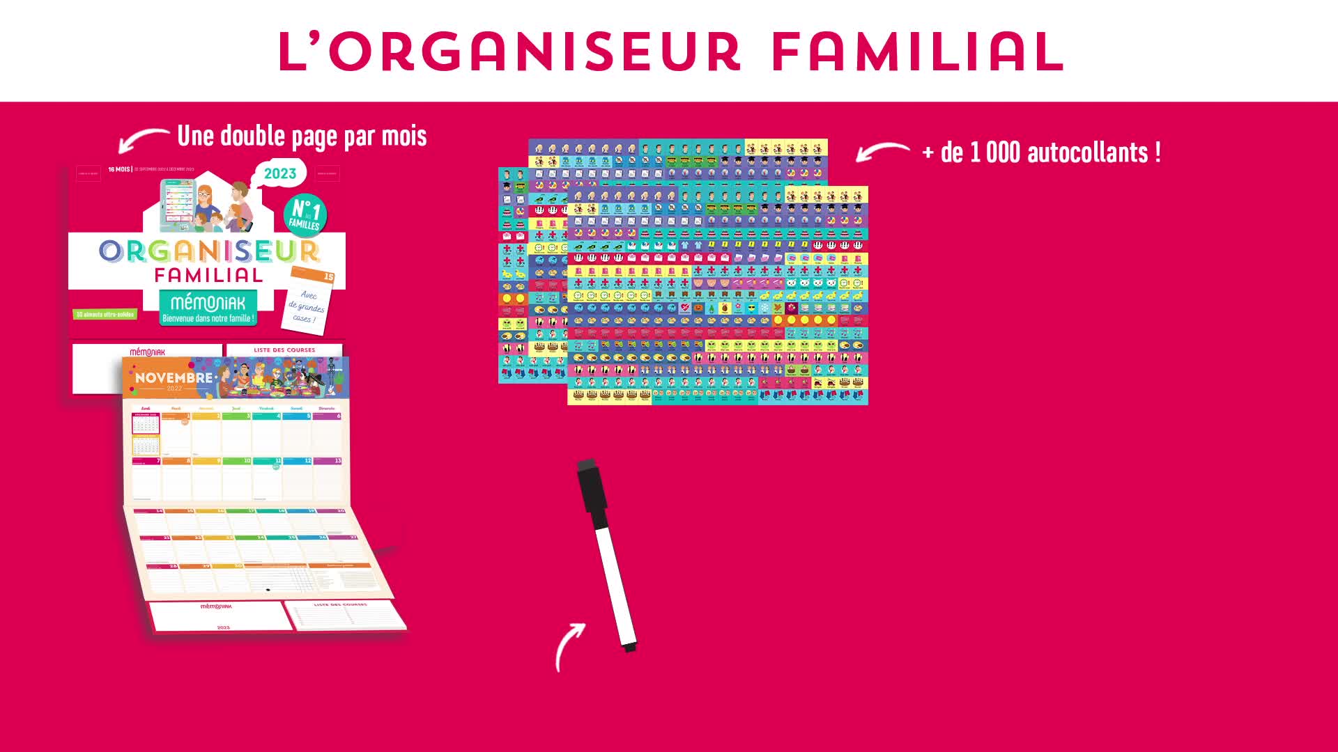 Organiseur Belge familial Mémoniak 2024 Calendrier familial